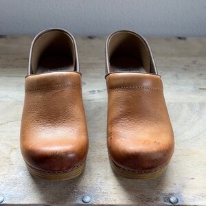 Brown Leather Clogs